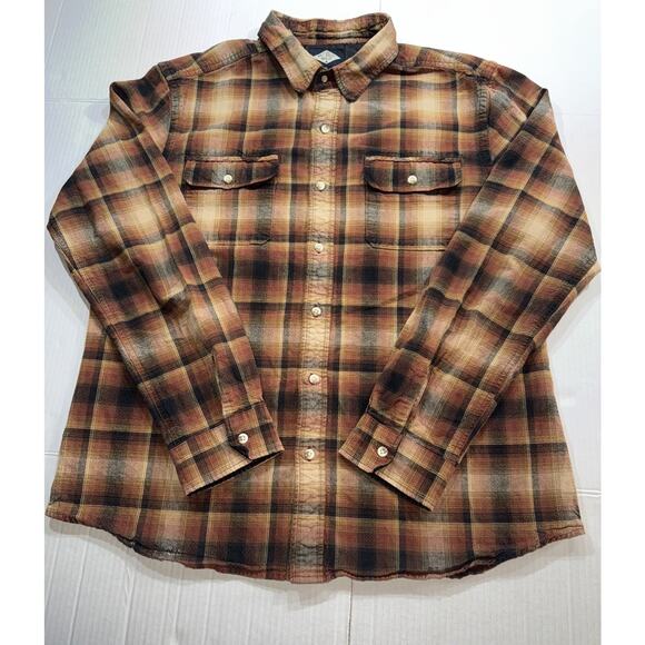 Salt Valley Plaid Shirt Multicolor Browns Men's XL Long Sleeve Button Up - Picture 1 of 11